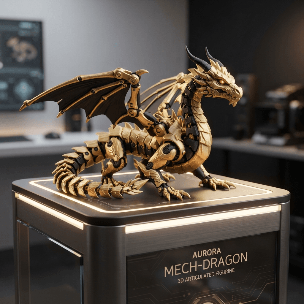 Miniatura Dragão Articulado Mecânico 30cm